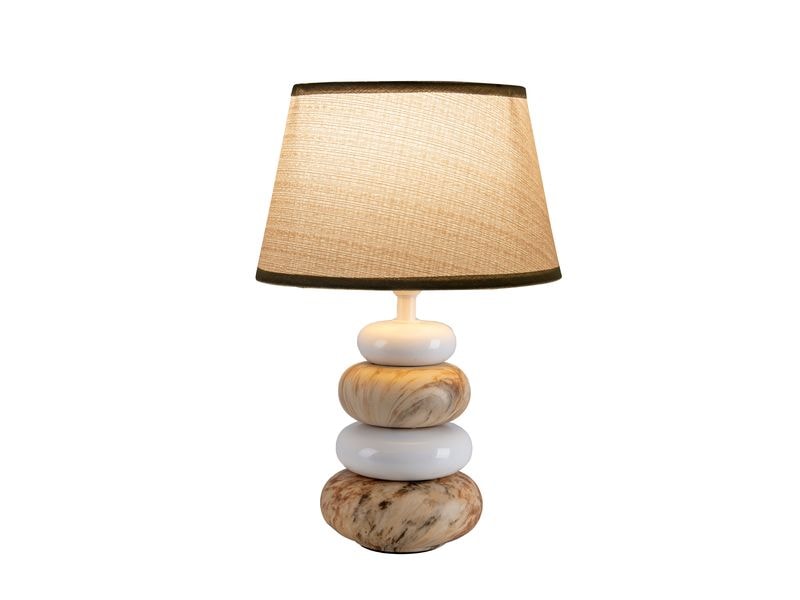 Näve Tischleuchte «Stoney» h: 31 cm Braun Keramik Tischlampe