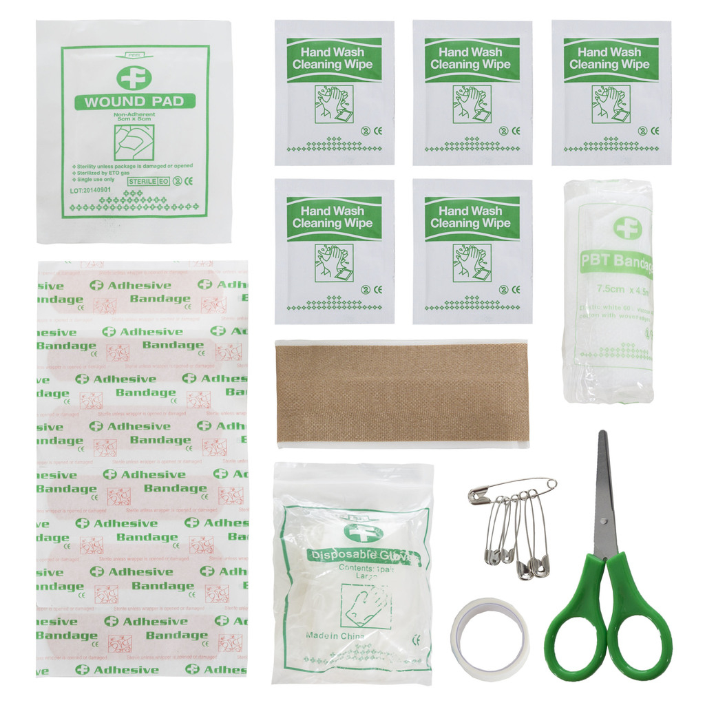 (23-tlg. Set) HELP Verbandtasche Erste Hilfe Outdoor Reise Notfall Set - Rot