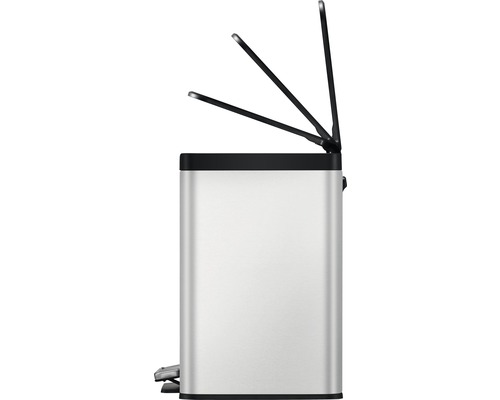 EKO EcoCasa III pedaalemmer, 2 compartimenten, 20 liter, 9 liter, zilver