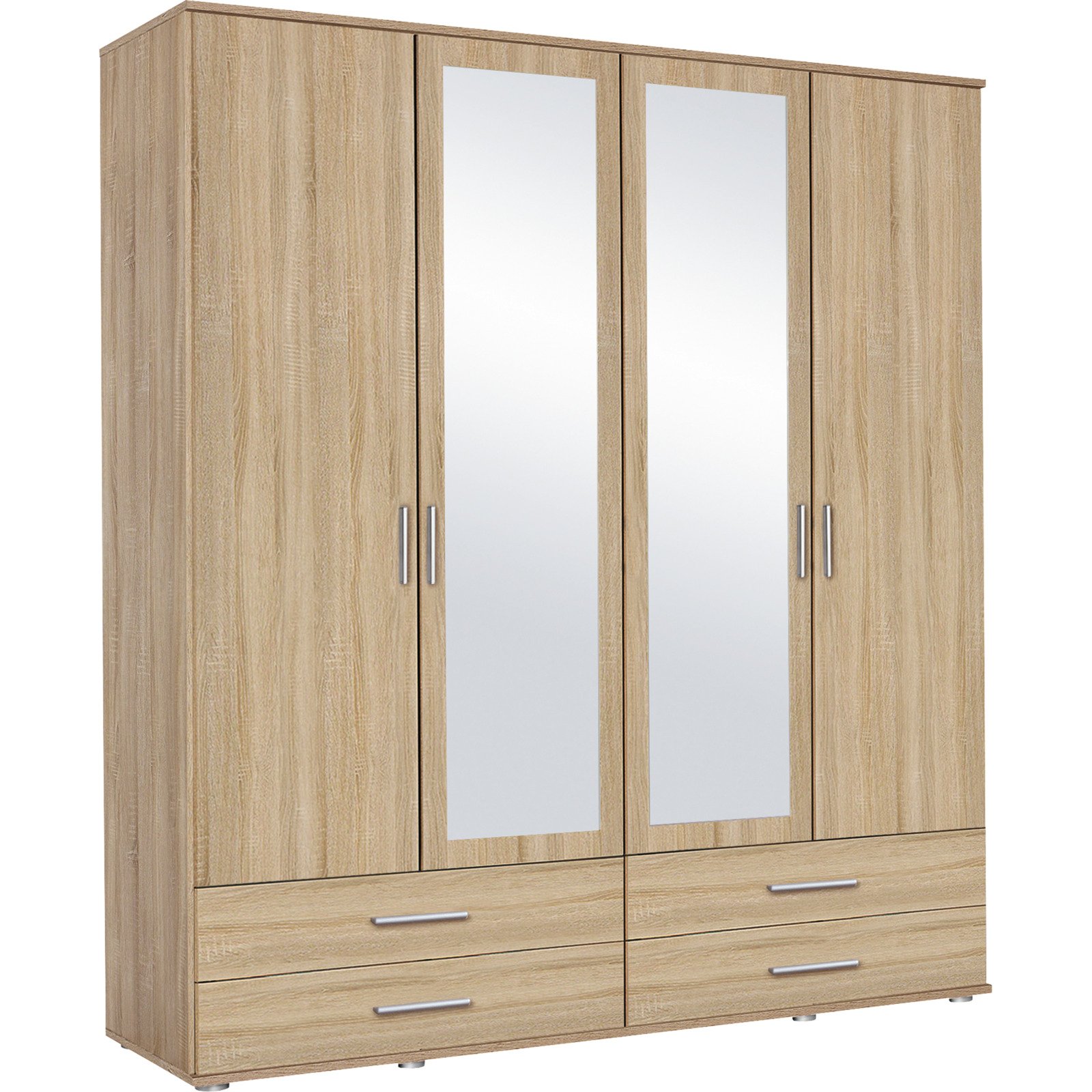 Drehtürenschrank Rasant Dekor Eiche Sonoma 168 x 188 x 52 cm, mit Spiegel