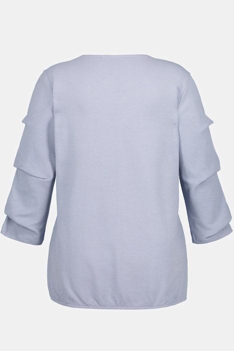 Sweatshirt, Struktur, Oversized, V-Ausschnitt, 3/4-Arm