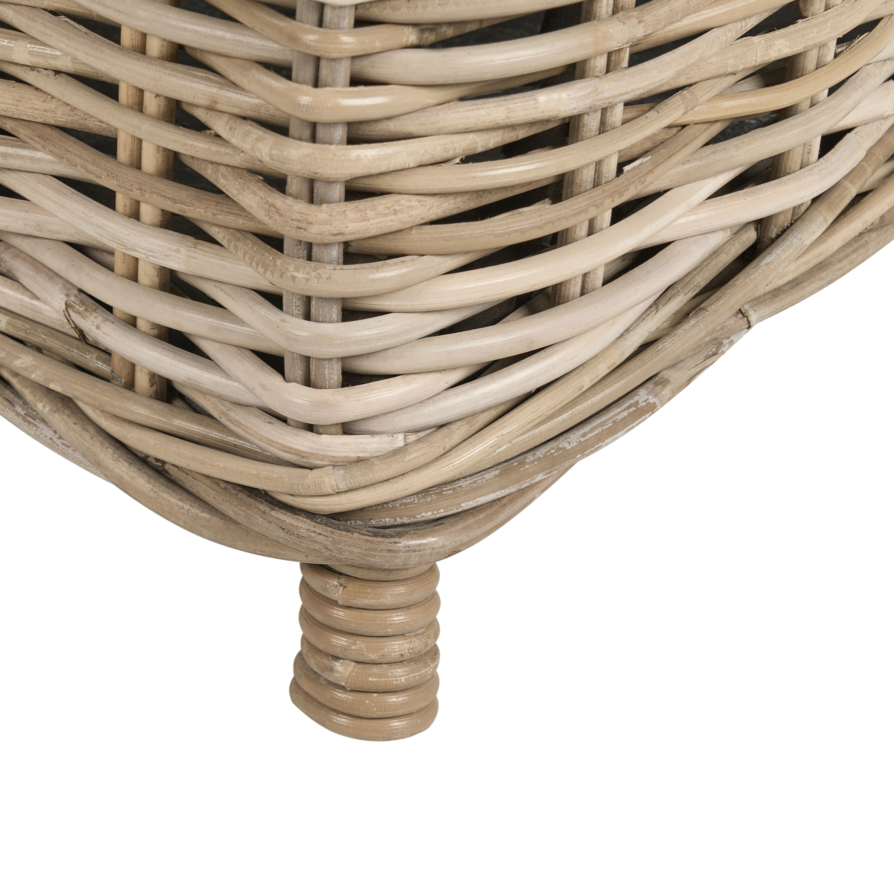 Beliani - SUSUA - Ottomaan - Gebroken wit - Rotan