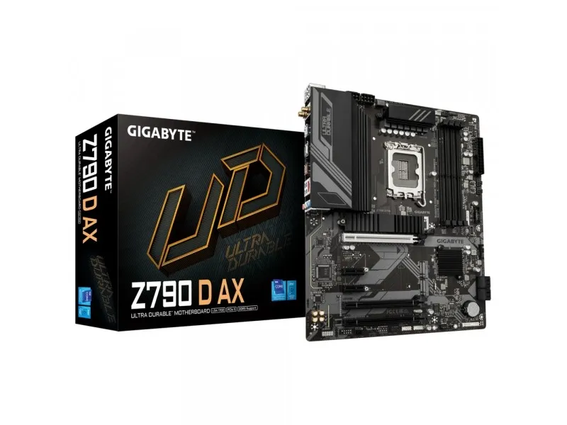 Gigabyte Z790 D AX - 1.0 - bundkort - ATX - LGA1700 sokkel - Z790 Chipset - USB-C 3.2 Gen2, USB-C 3.2 Gen 1, USB 3.2 Gen 2, USB 3.2 Gen 1 - 2.5 Gigabit LAN, Wi-Fi 6, Bluetooth - onboard grafik (CPU påkrævet) - High Definition Audio (7.1-kanal)
