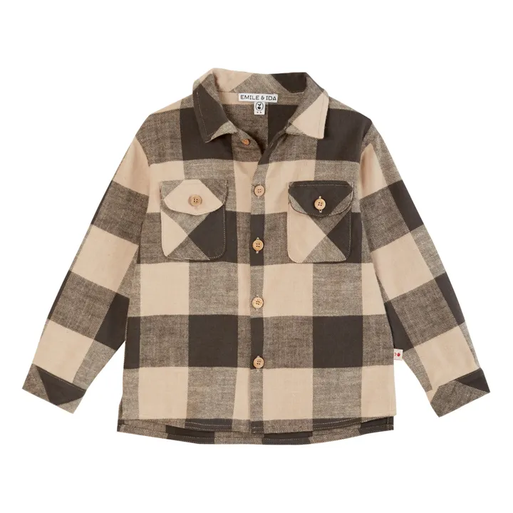 Emile et Ida Sur-chemise Flanelle à Carreaux | Gris anthracite