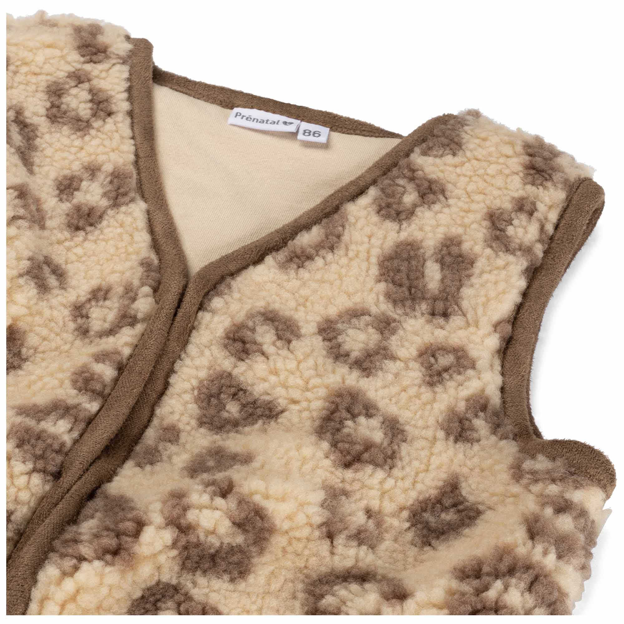Prénatal peuter gilet mouwloos panterprint beige