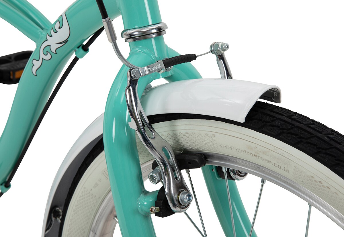 Actionbikes Kinderfahrrad Cruiser 20 Zoll, Rosa/Türkis, verstellbar, Seitenständer, V-Brake-Bremsen (Türkis)