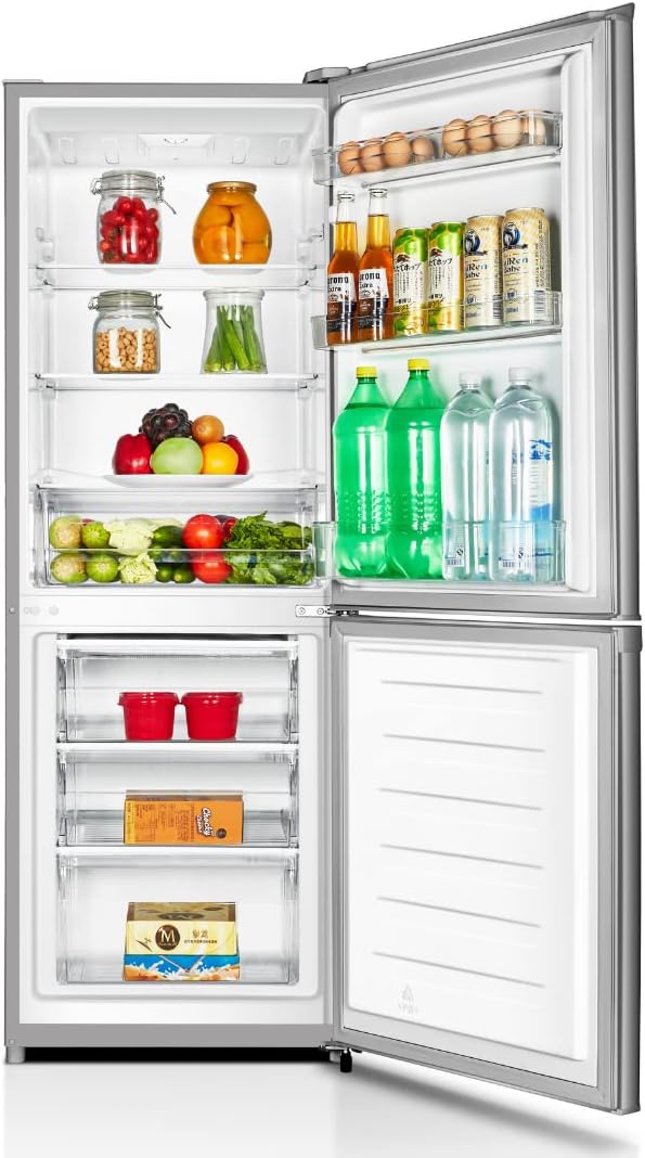 PKM KG225.4A+++ IX Kühl-Gefrierkombination | Inox Design | 162x56cm | 159 Liter Kühlen | 71 Liter Gefrieren | 39 dB | LED-Beleuchtung | 168kWh