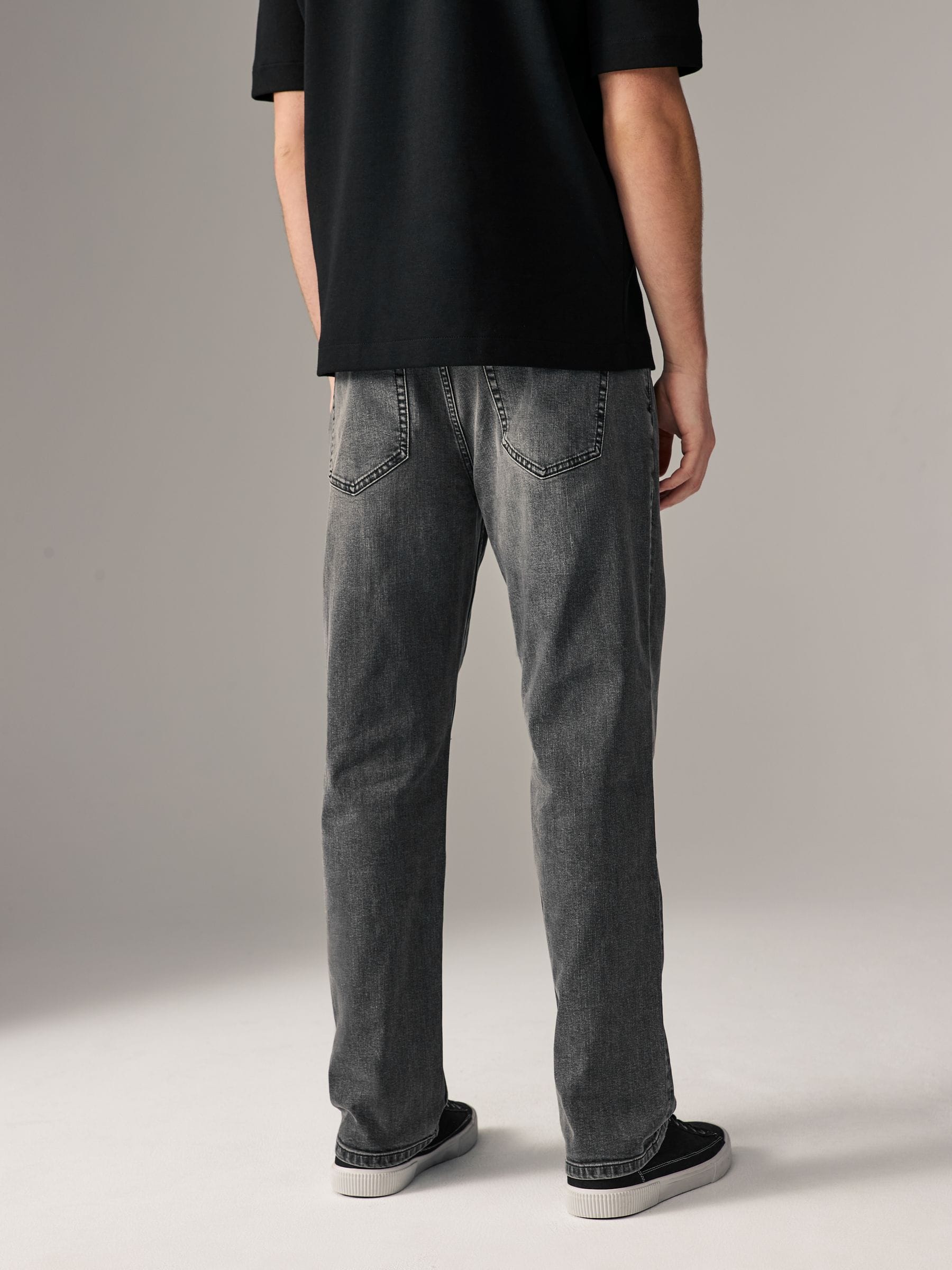 Grijs Vintage - Rechte, klassieke jeans met stretch