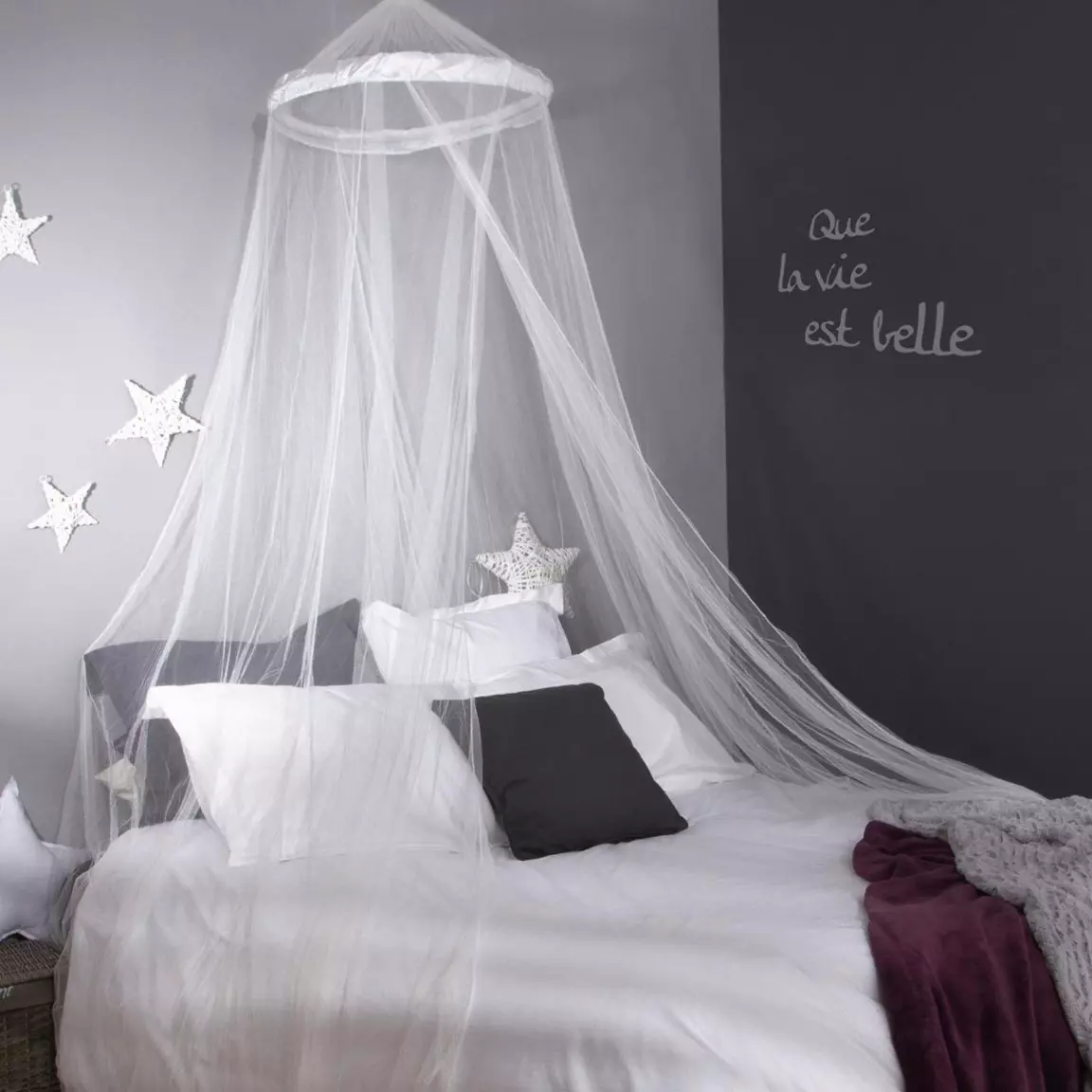 Ciel de lit moustiquaire enfant (60 x 250 cm) Alessia Blanc