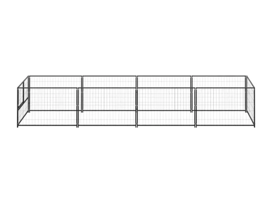Chenil extérieur cage enclos noire 400 x 100 x 70 cm 02_0000530