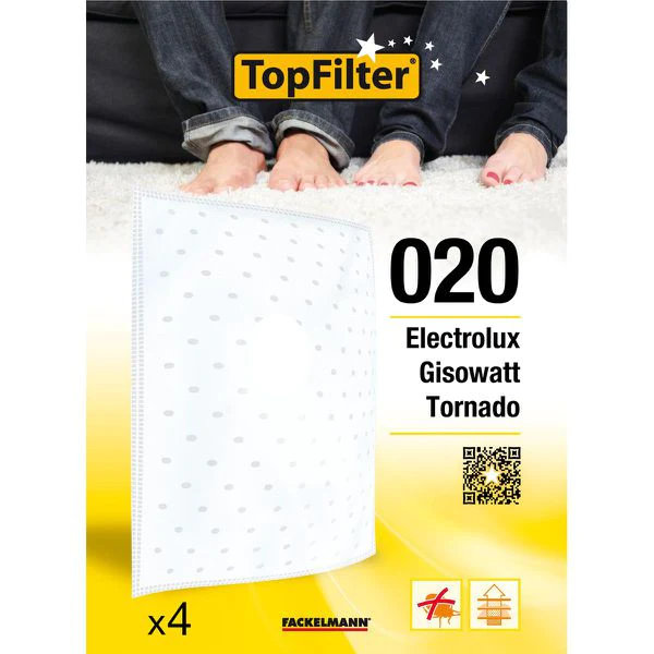 Lot de 4 filtres aspirateur seau Electrolux et Tornado Premium TopFilt