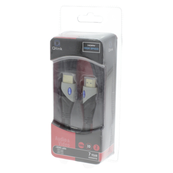 Q-Link HDMI kabel high speed gold plated 3D 2 meter zwart