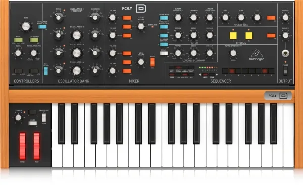 Behringer POLY D, Analog synthesizer, Dreje, Sort, DC