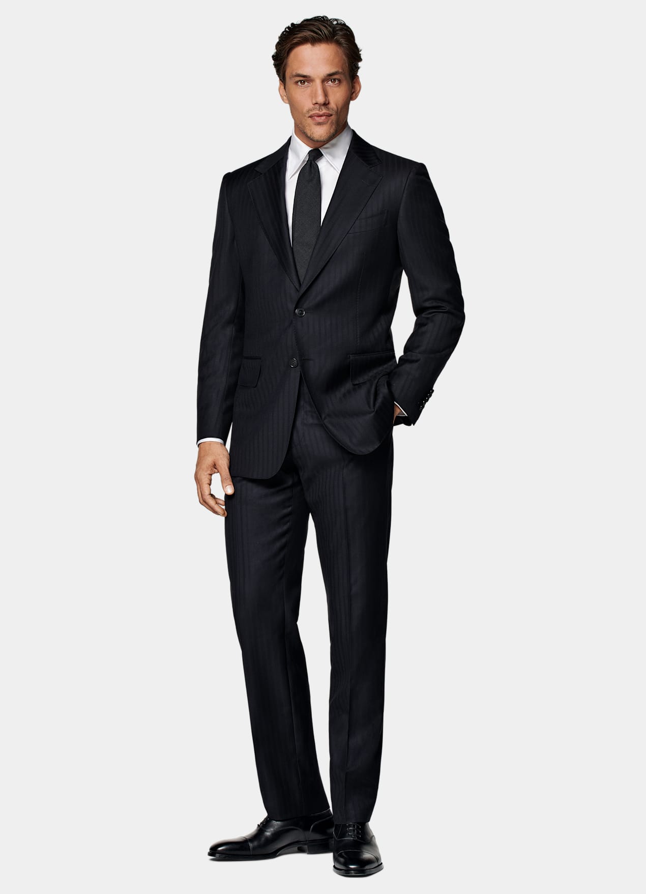 Costume Milano coupe Tailored bleu marine à rayures