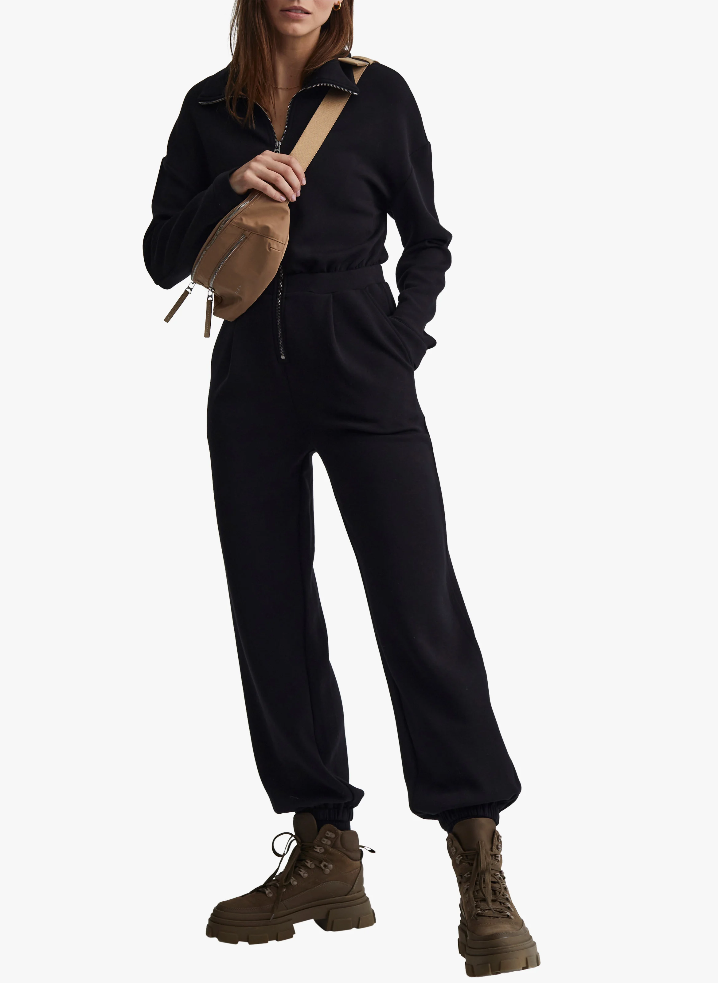 JESSIE - Combinaison col montant| Noir