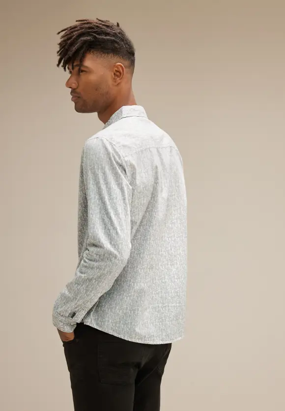 Hemd mit Alloverprint - broken white
