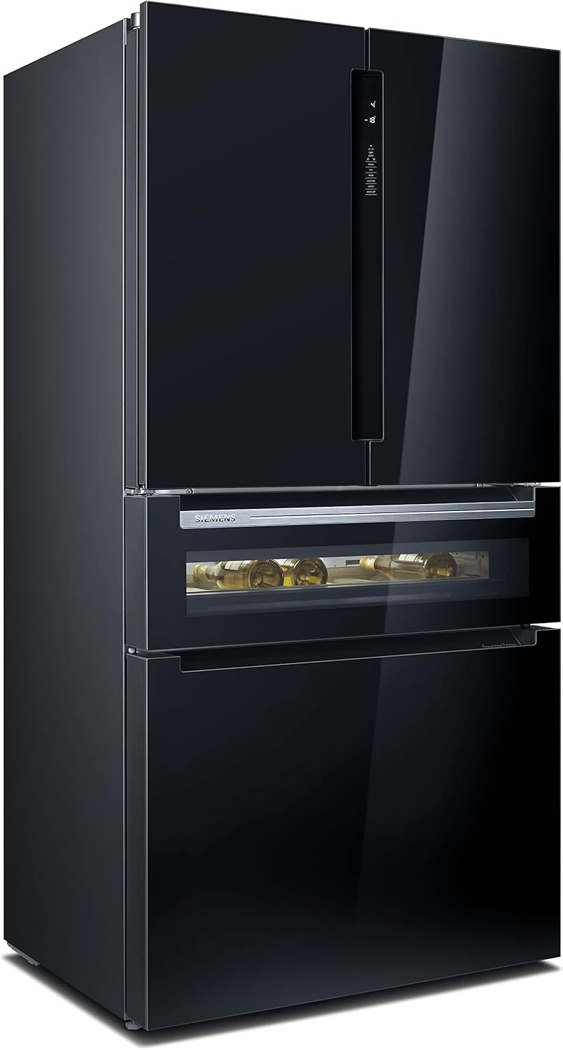 SIEMENS KF96NVPEA iQ300 Multi-Door-Kühlschrank, 183 x 91 cm, 405 L Kühlen & 200 L Gefrieren, hyperFresh längere Frische, noFrost nie wieder abtauen, superCooling schnellere Kühlung