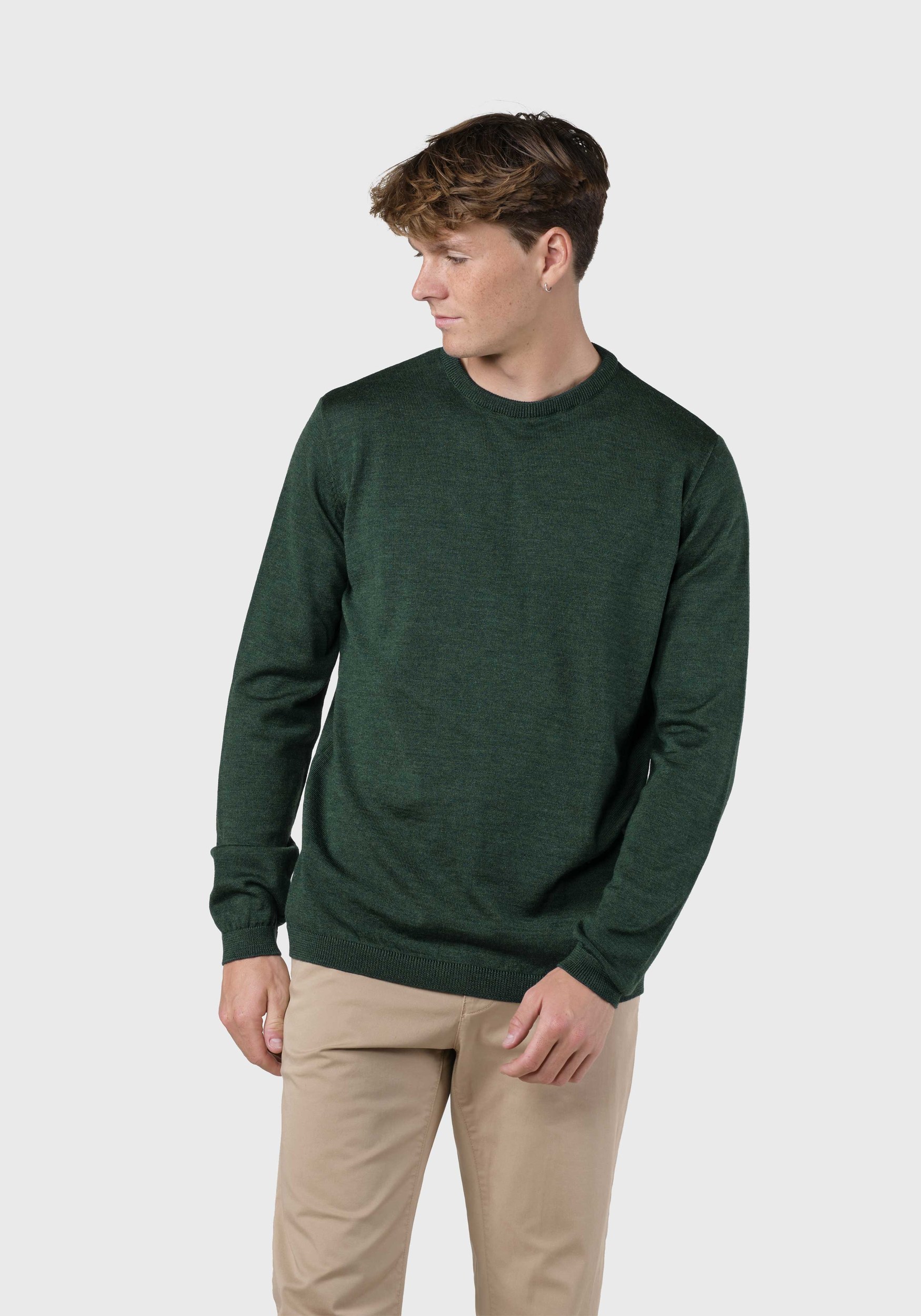Klitmøller Collective Strickpullover Mens Basic Merino Moss Green