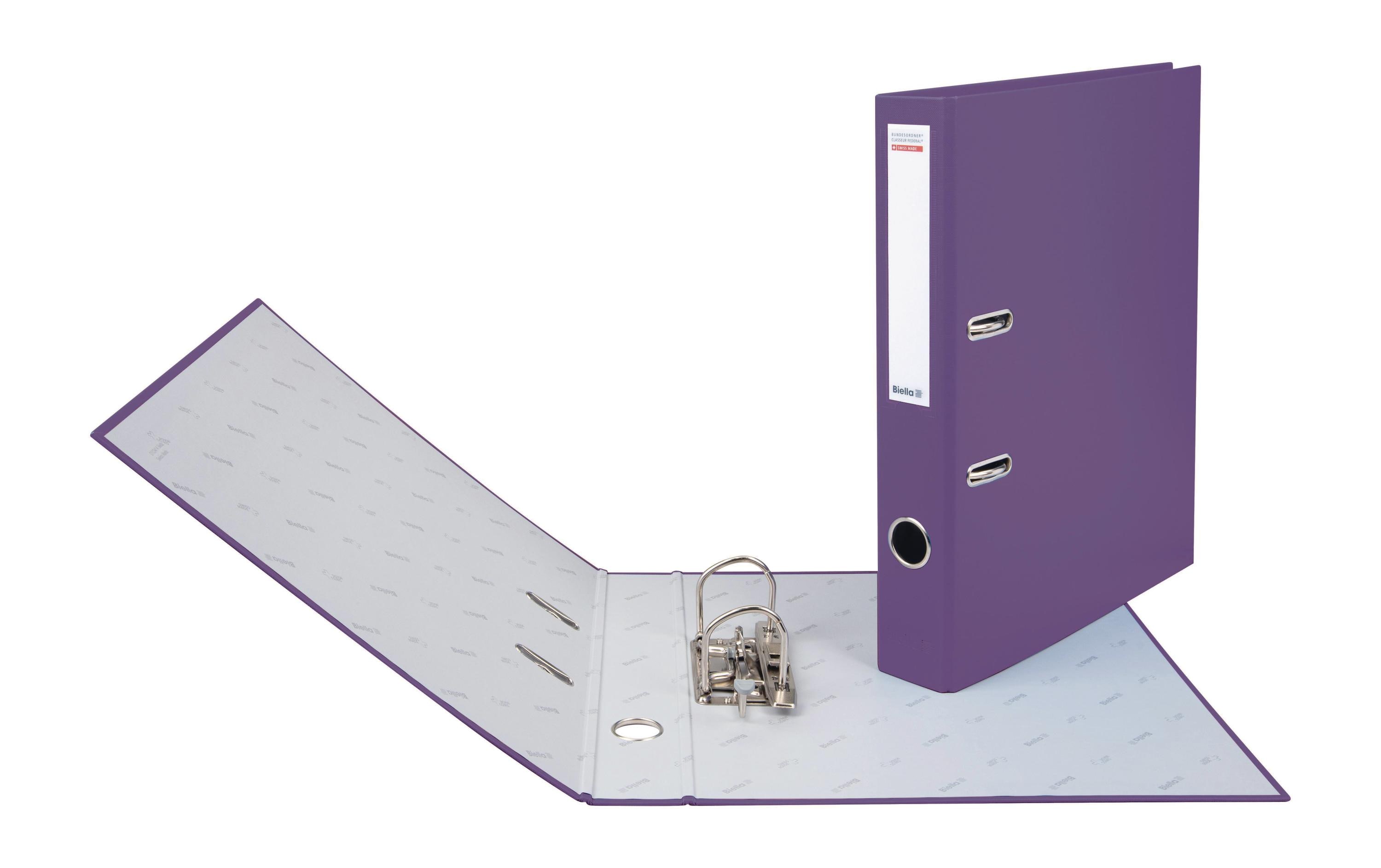 Bundesordner A4 4 cm, ViolettMit Hebelmechanik Strong und mit Druck-Niederhalter