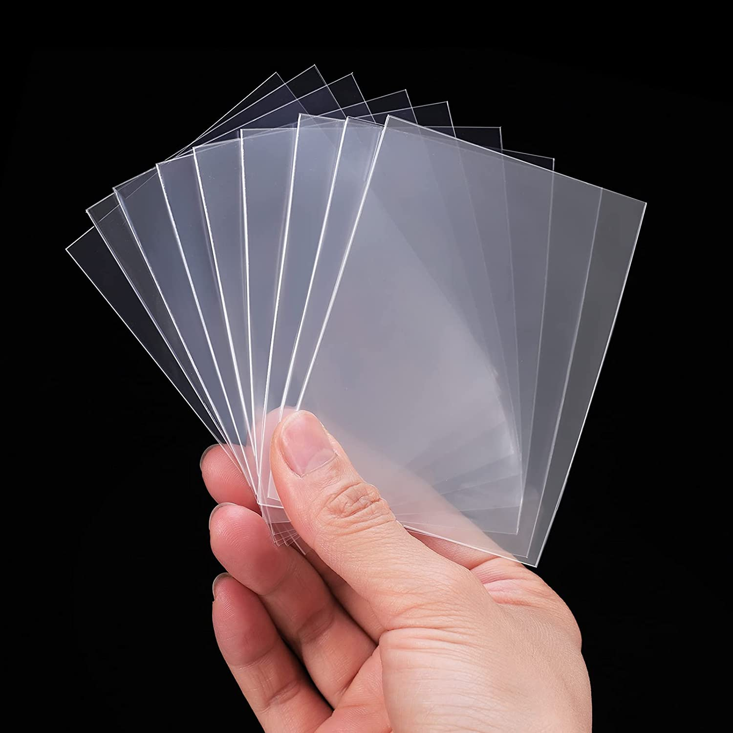 (100er Set) Cellophan Hülle Sammel Karten / Visitenkarten Schutz - Transparent