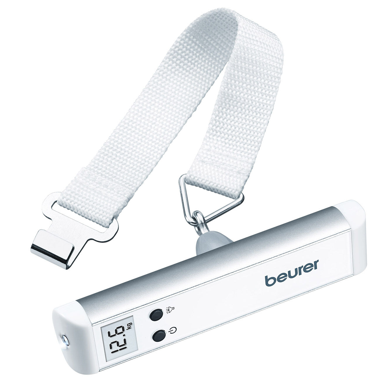 Beurer Pèse-bagage avec lampe torche blanc - 50kg