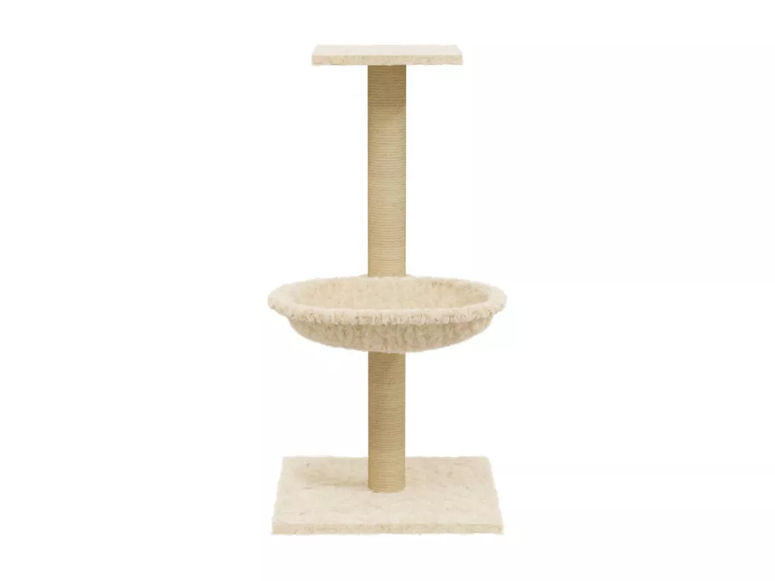 Arbre à chat avec griffoir en sisal Crème 74 cm