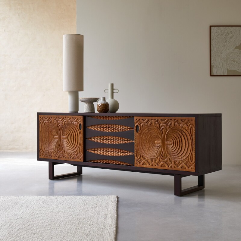 Buffet en acajou massif L 205 cm Frida