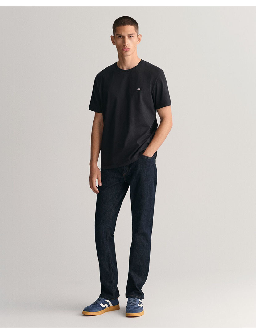 Regular Fit Shield Black T-Shirt