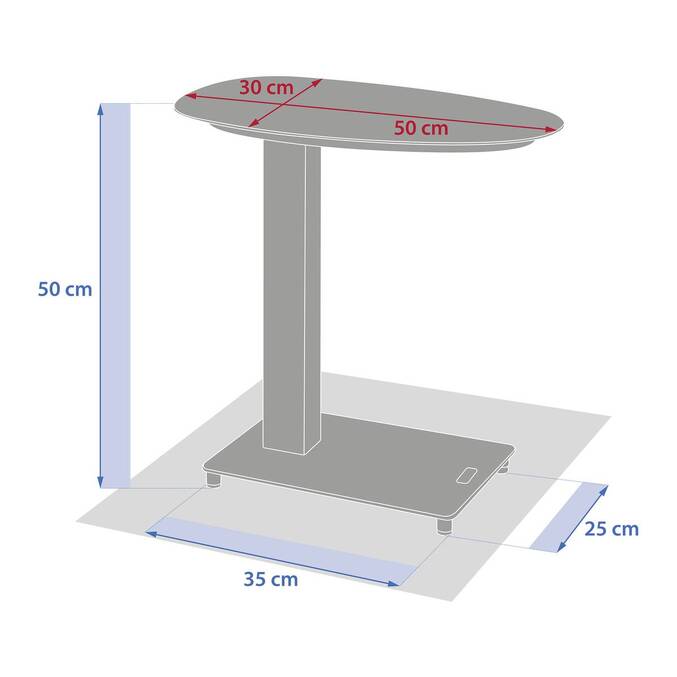 Table d'appoint de jardin ovale VENUZIA Graphite