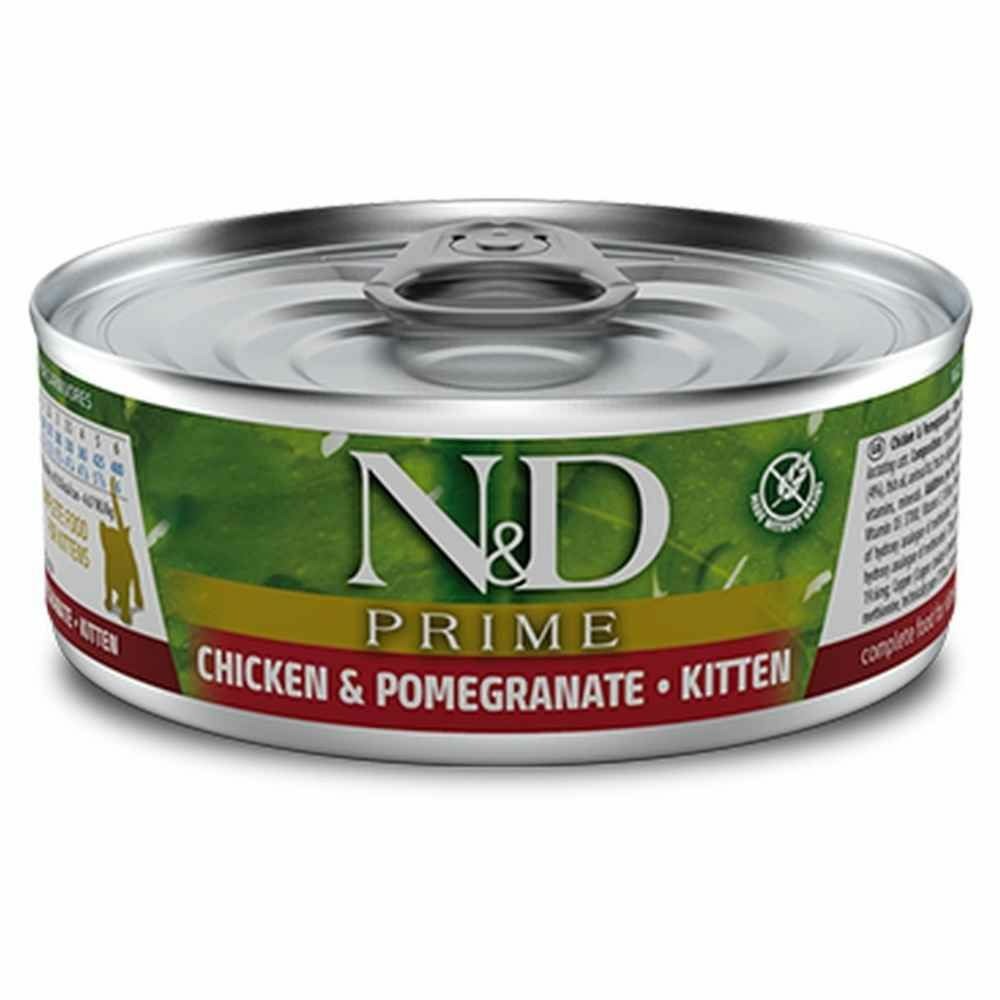 Humides n&d chat prime poulet & grenade chaton 24x70 gr