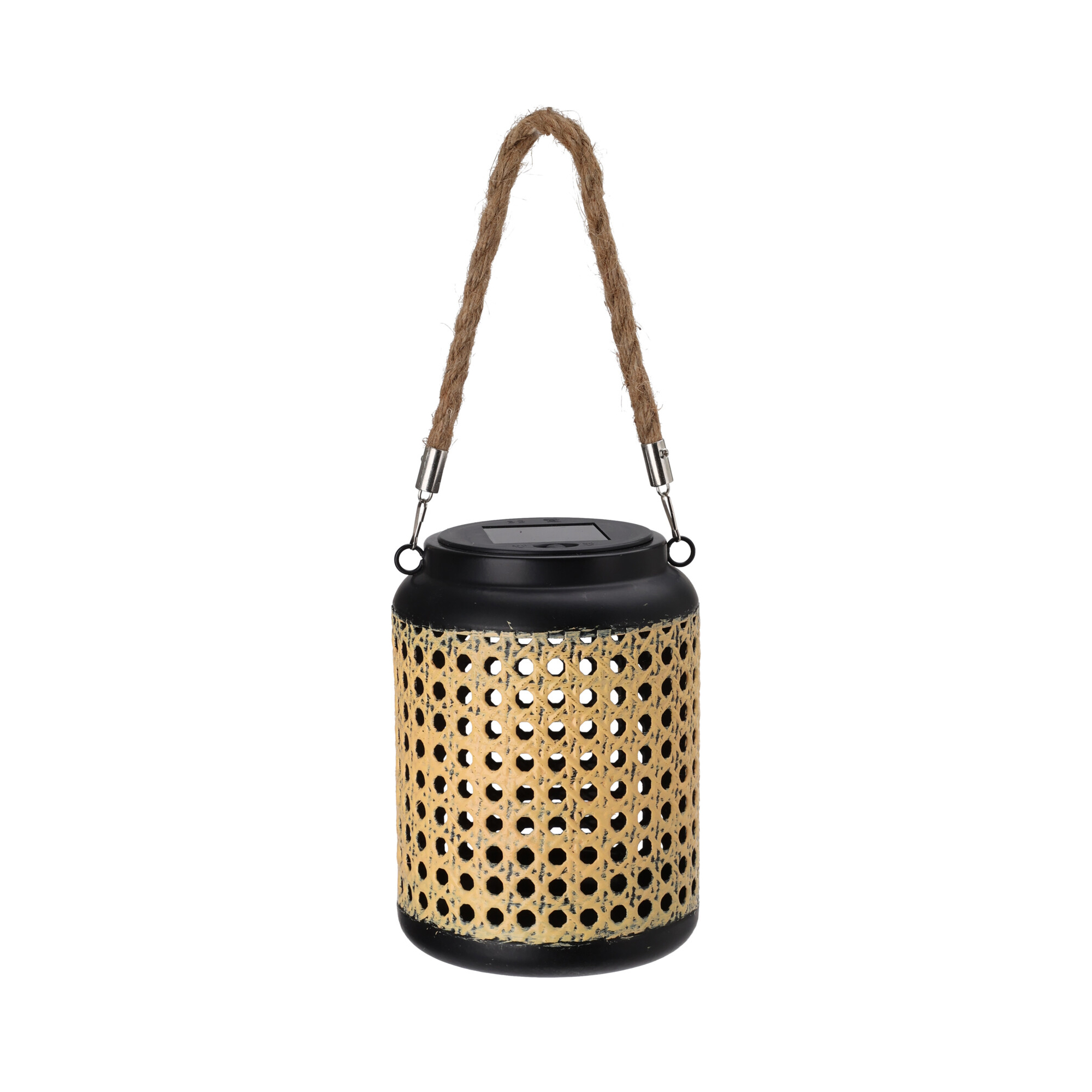 LED Laterne Solar Rattanoptik 12 x 16 cm