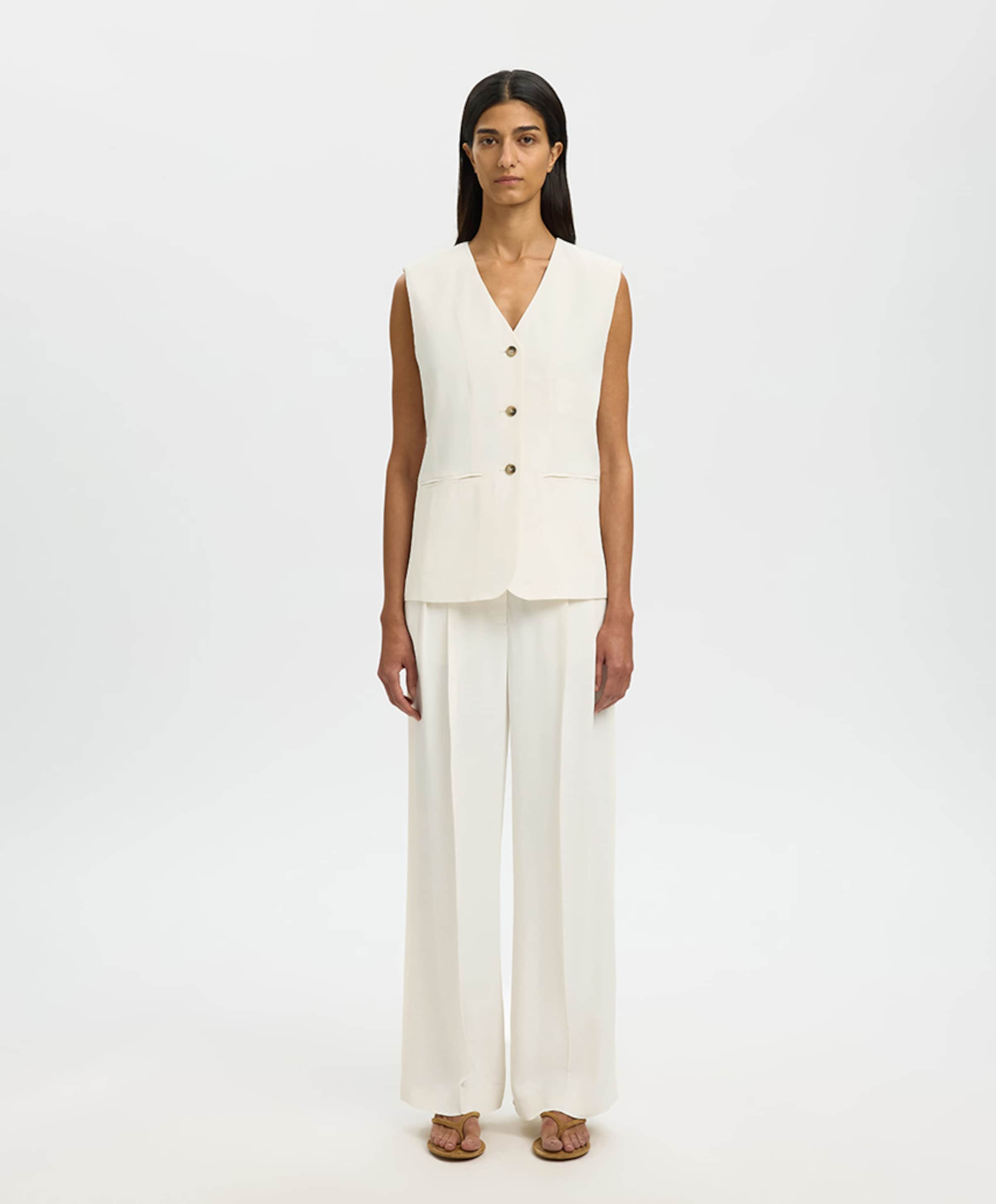 Selected Dames gilet ecru