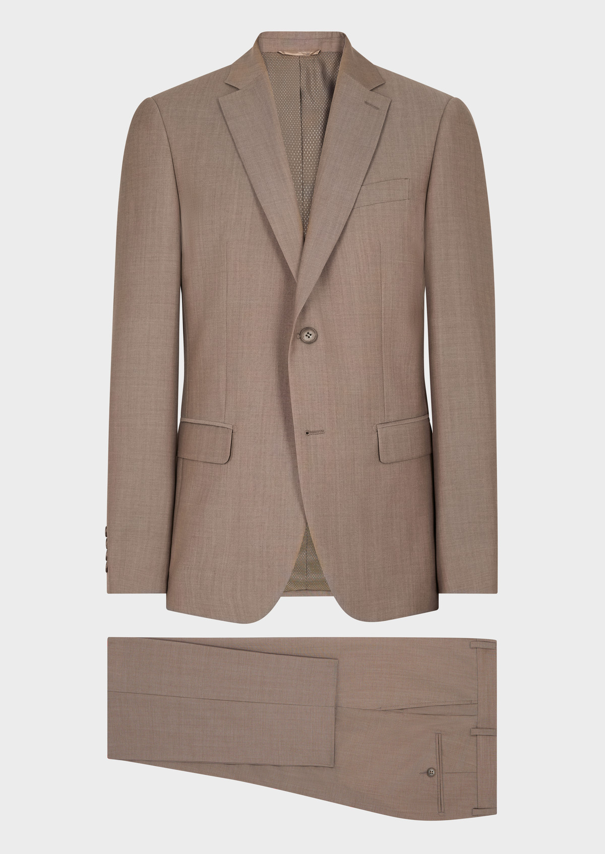 Costume 2 pièces Slim en laine unie taupe