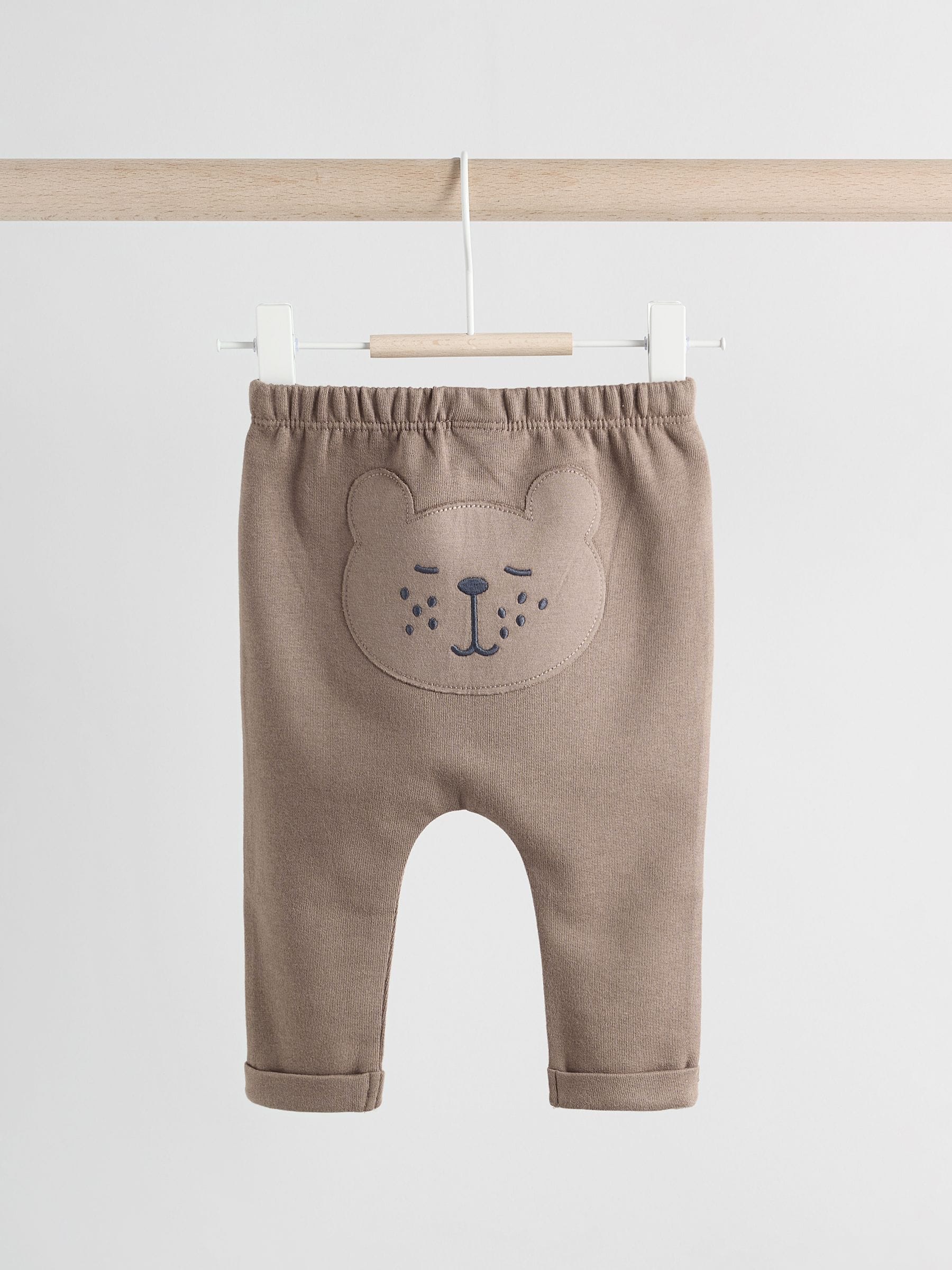 Neutraal met beren - Baby 100% Cotton Leggings 2 Pack (0mths-2yrs)