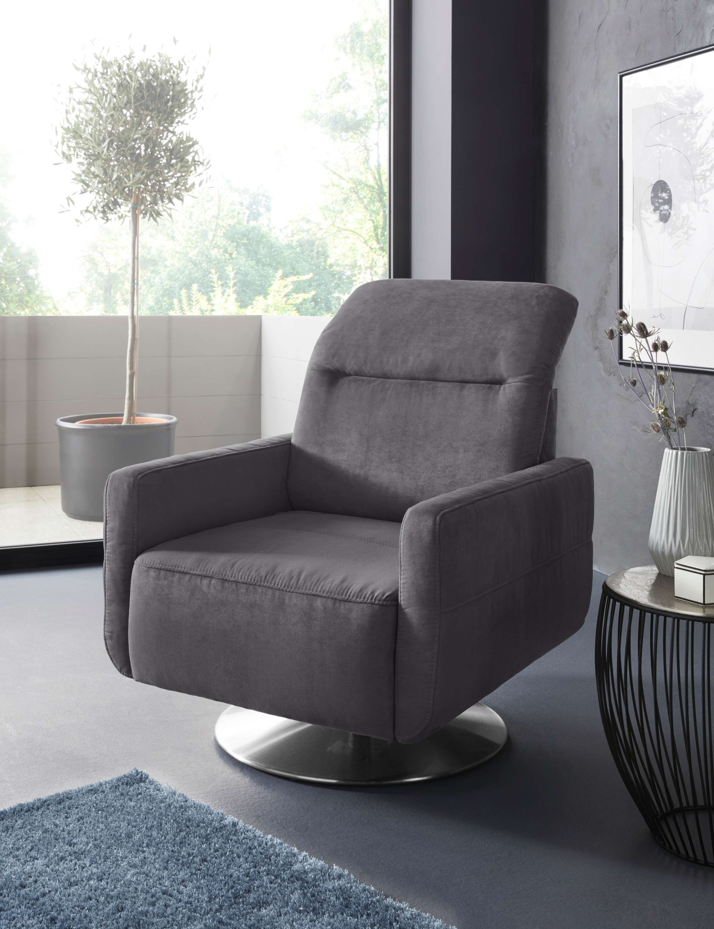 sit&more Drehsessel »Gizeh« inklusive Kopfteilverstellung, mit Federkern