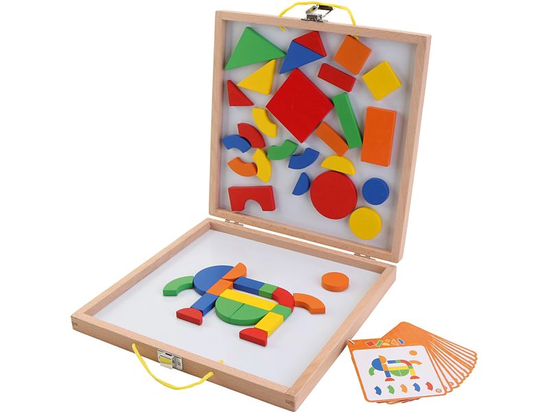 Viga Beschäftigungsspielzeug Magnetisches Activity Set Magnet-Formenspiel aus Holz