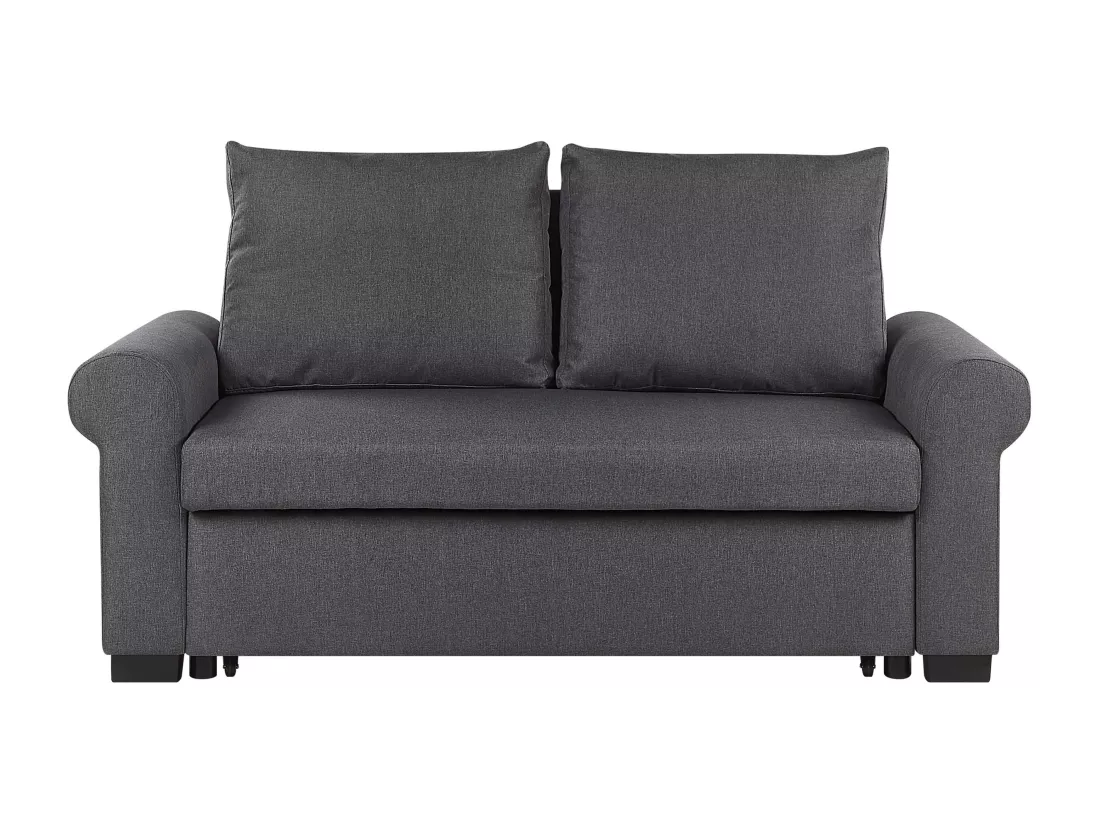 Canapé 2 places convertible en tissu gris foncé SILDA