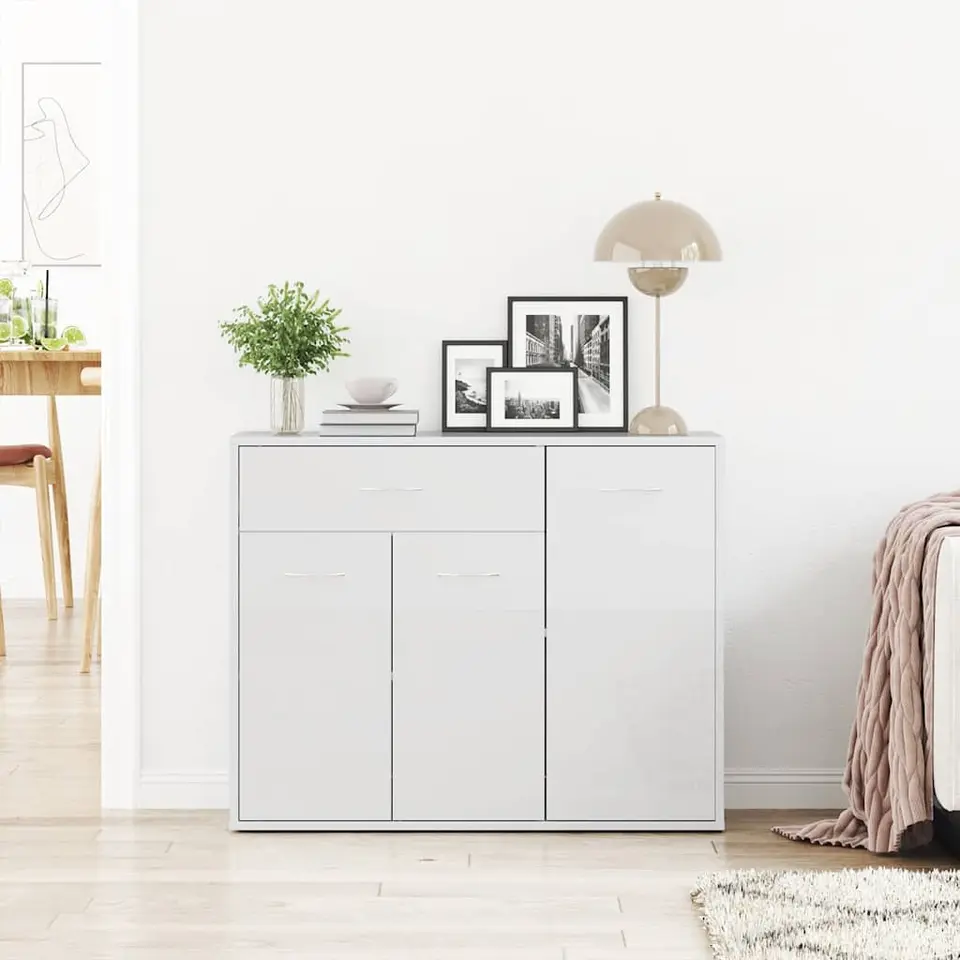 vidaXL - Dressoir - Wit - Bewerkt hout