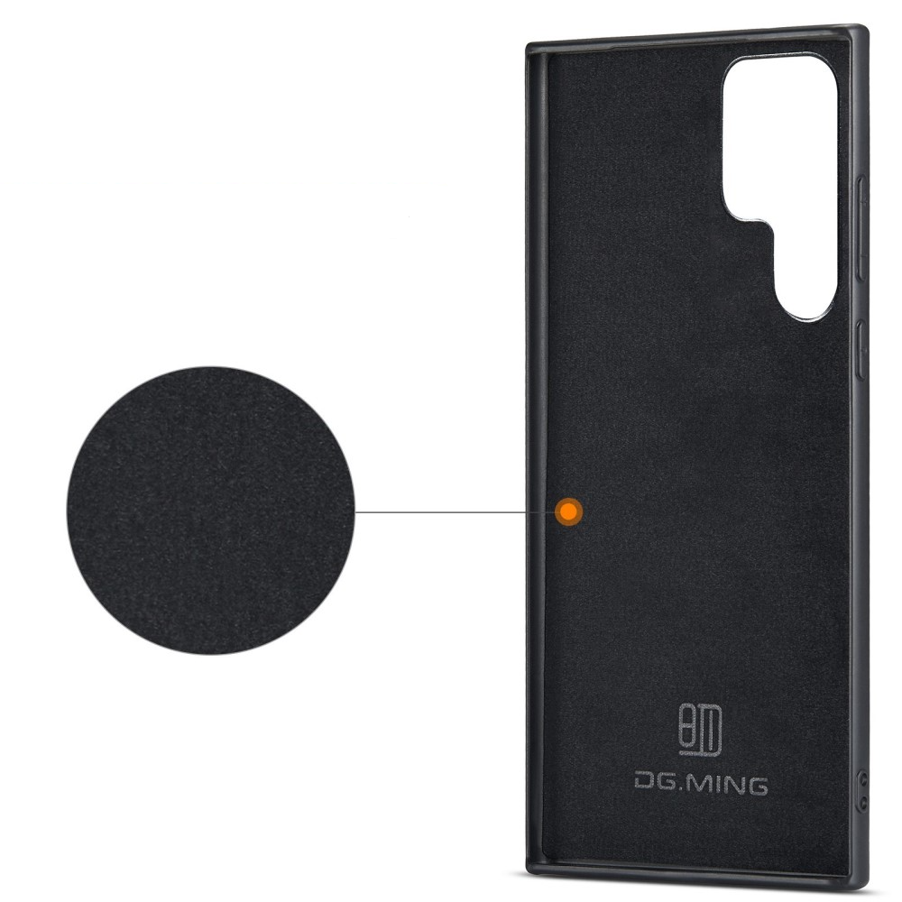 2in1 Samsung Galaxy S23 Ultra 5G Leder Hülle Wallet   Magnetisches Kreditkartenfach - Schwarz