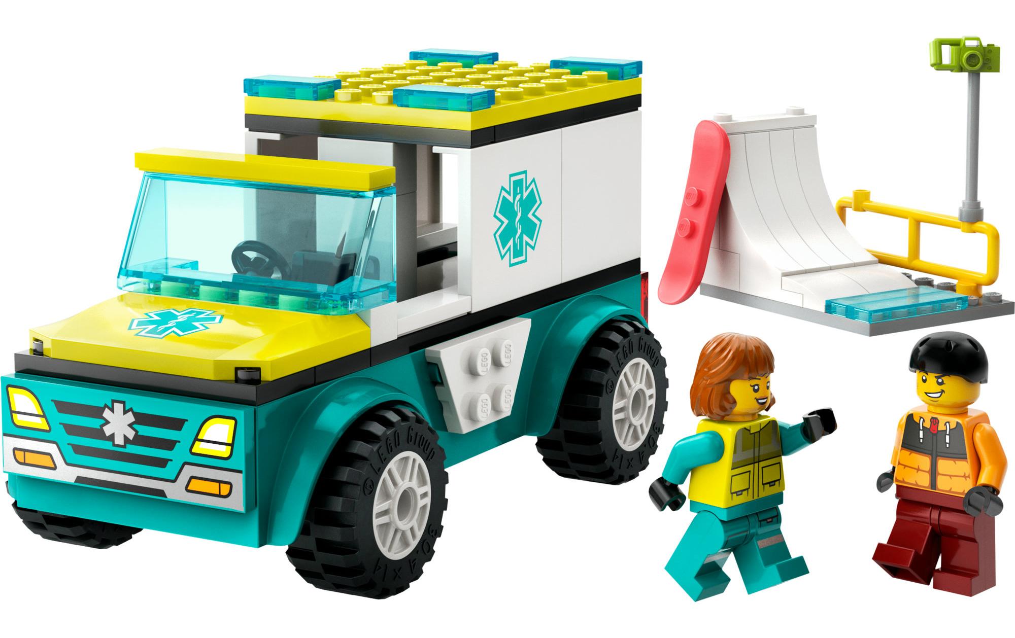 City Rettungswagen und Snowboarder 60403Krankenwagen-Spielset