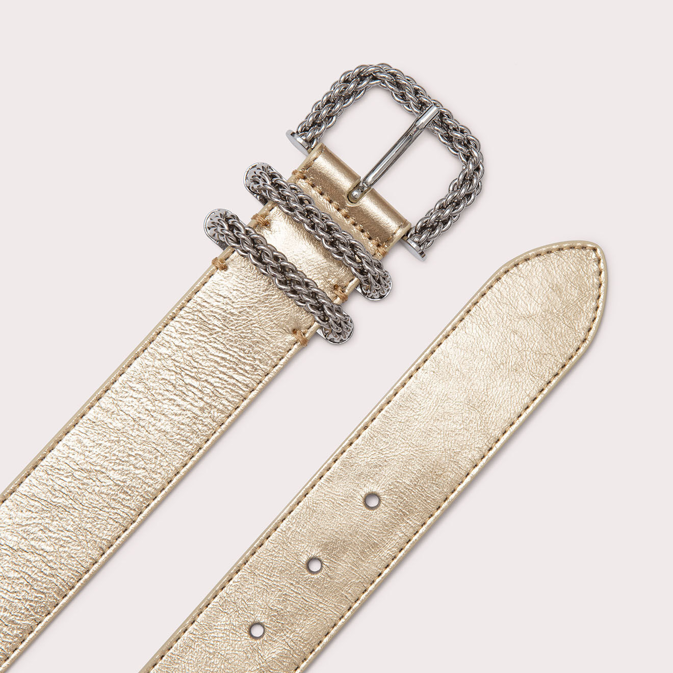 By Far Ceinture en Cuir Katina dorée