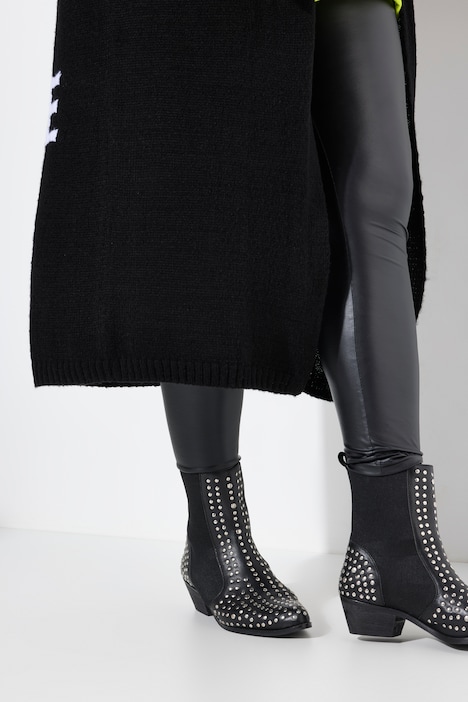Long-Strickjacke, Rücken Peace-Motiv, offene Form