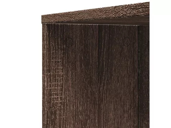 Armoire de salle de bain étroite avec roulettes chêne marron