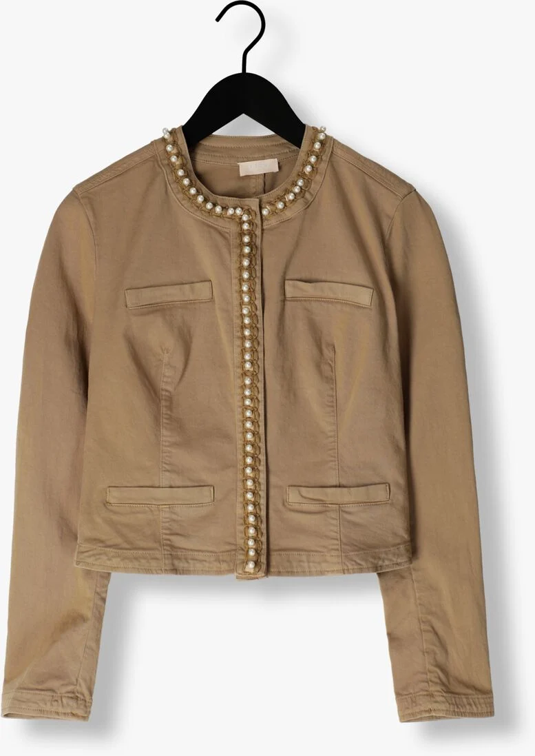 LIU JO beige liu jo jack drill stretch mix jacket