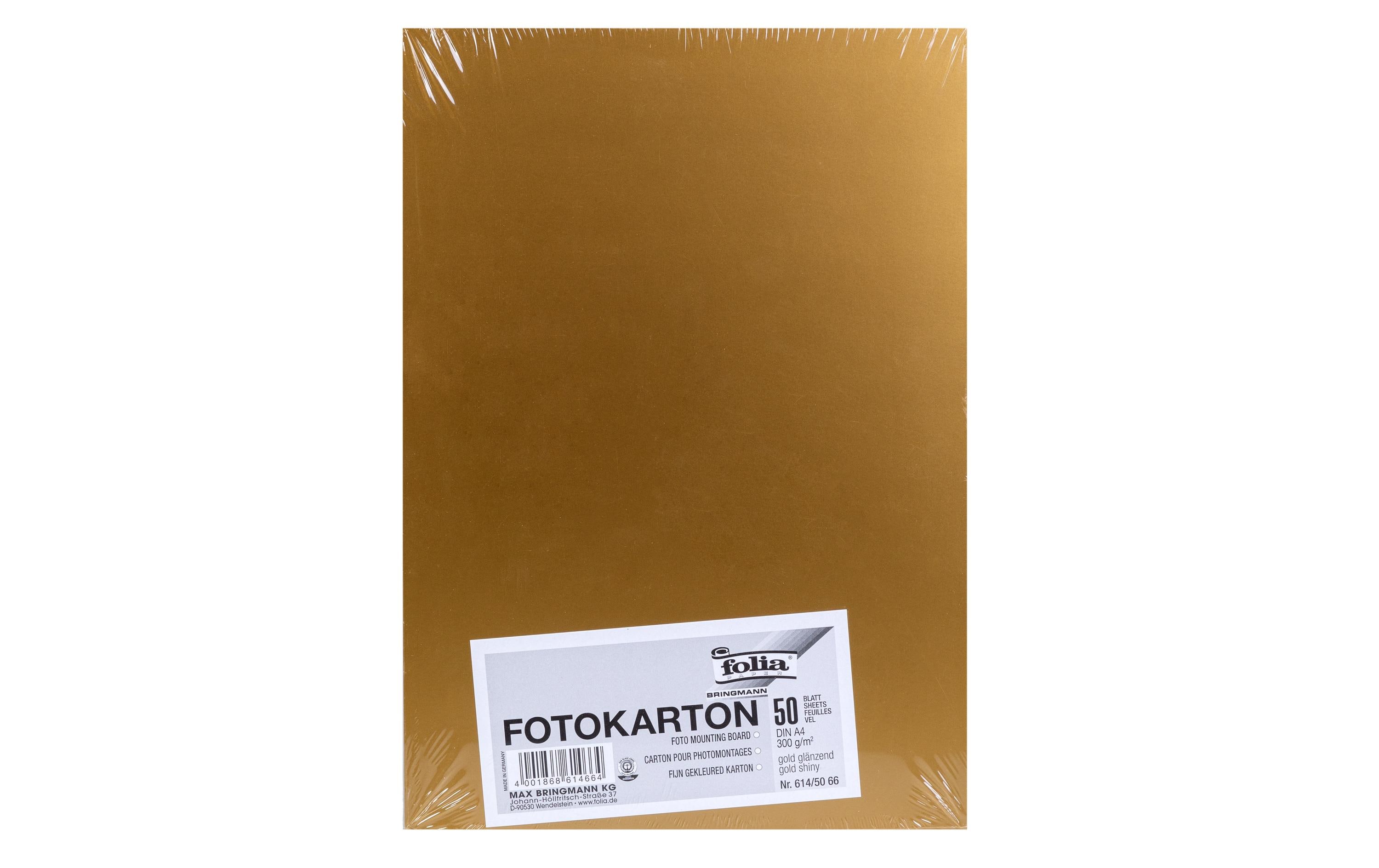 Fotokarton A4, 300 g/m², 50 Blatt, Gold glänzendFotokarton zum Basteln oder Gestalten