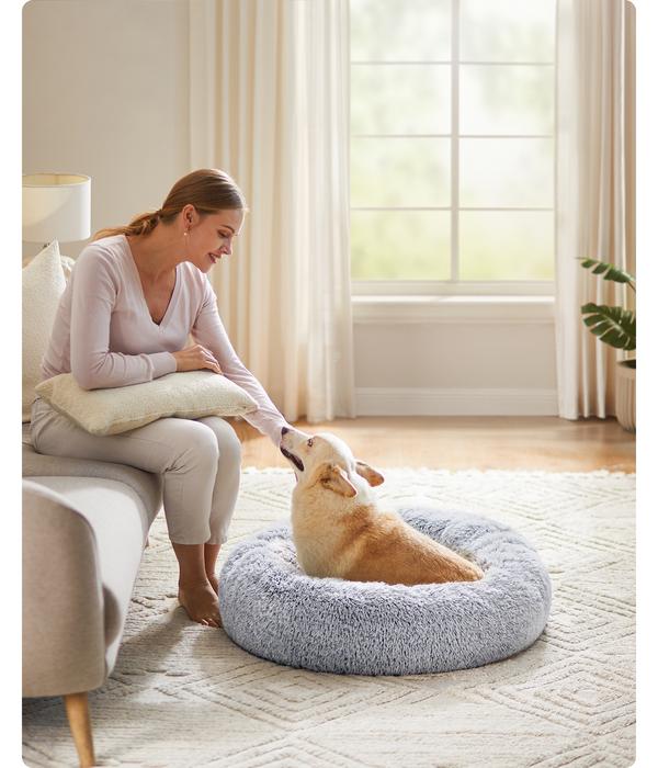 Feandrea Hundebett, rund, grau, ca. Ø80/H20