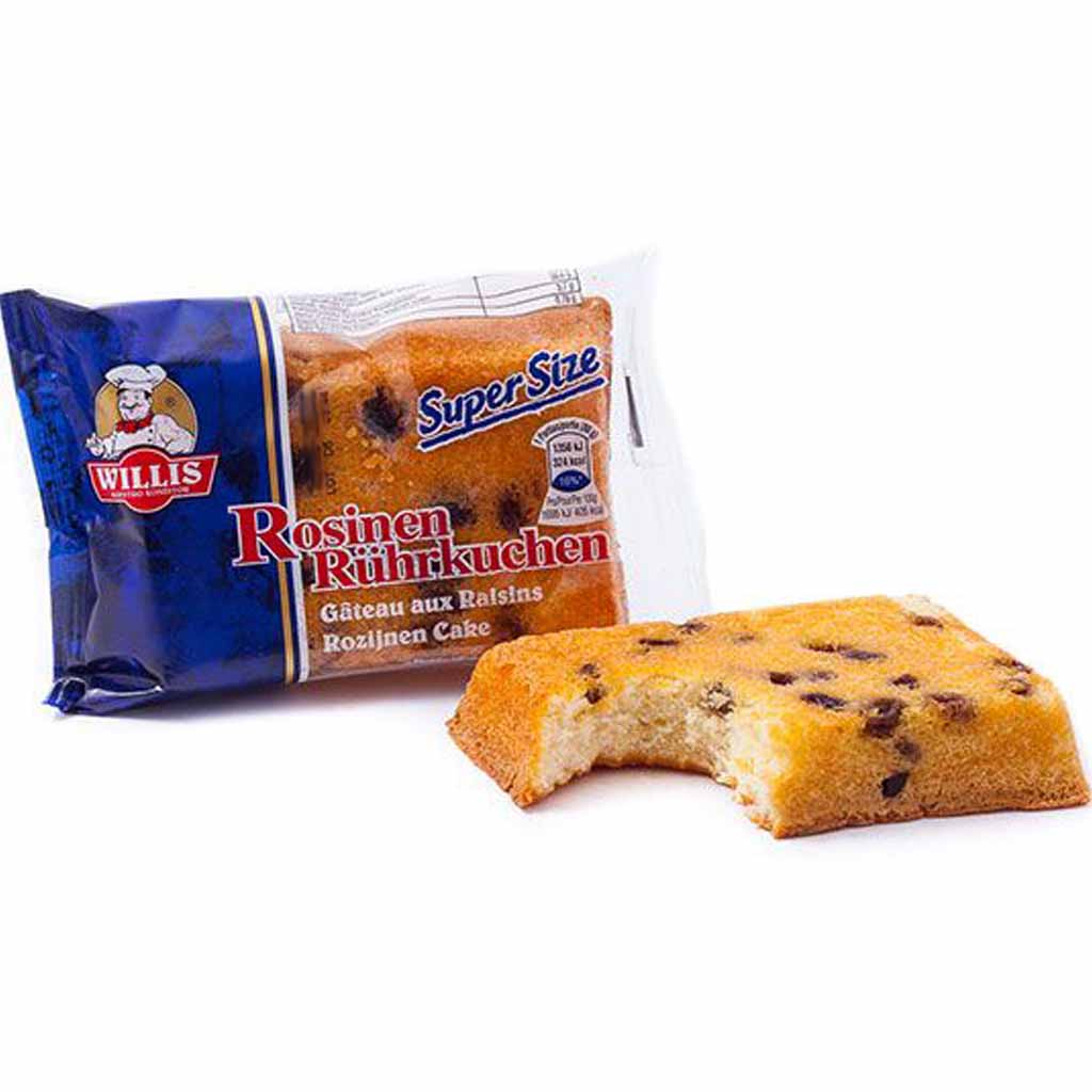 30x Willis Rührkuchen mit Rosinen á 80g=2,4kg MHD:6.1.25