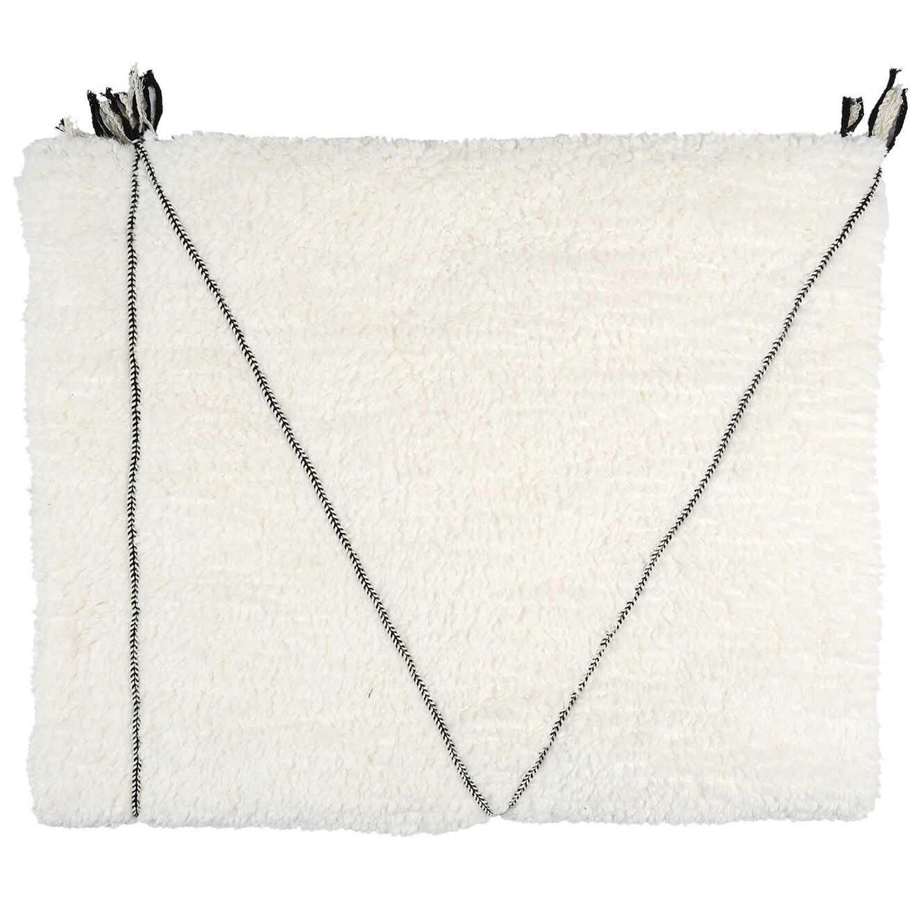 Home Deco Factory Plaid sherpa motif tresse blanc - 130x160 cm