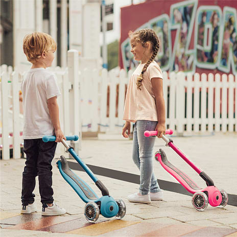 Primo foldbar 3-hjulet løbehjul - fuchsia