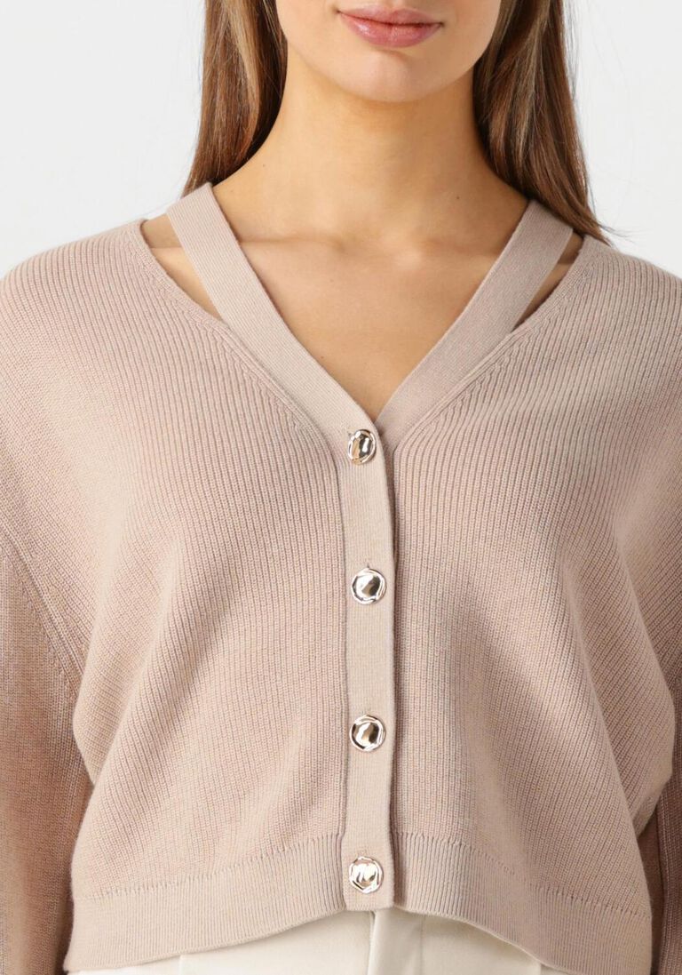 beige dante6 vest jeny rib knit cardigan